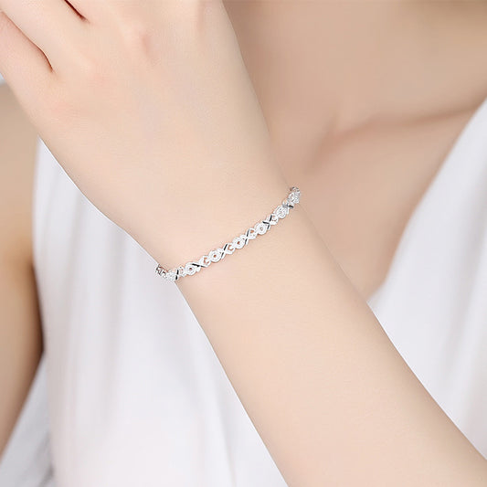 Sterling Silver Cross Bracelet - Dainty and Stylish