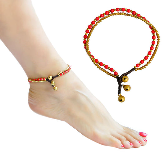 Crimson Chimes Anklets