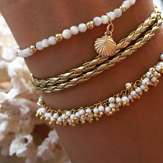 Trendy 3-set anklets