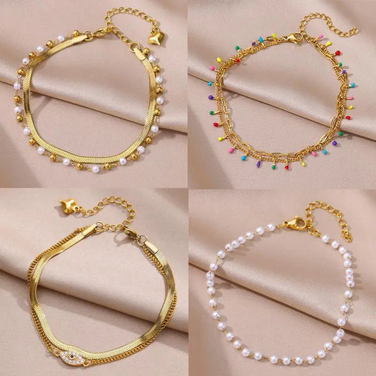 Imitation Pearl Anklets