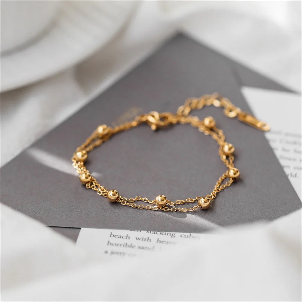 Gold Color Bead Anklet