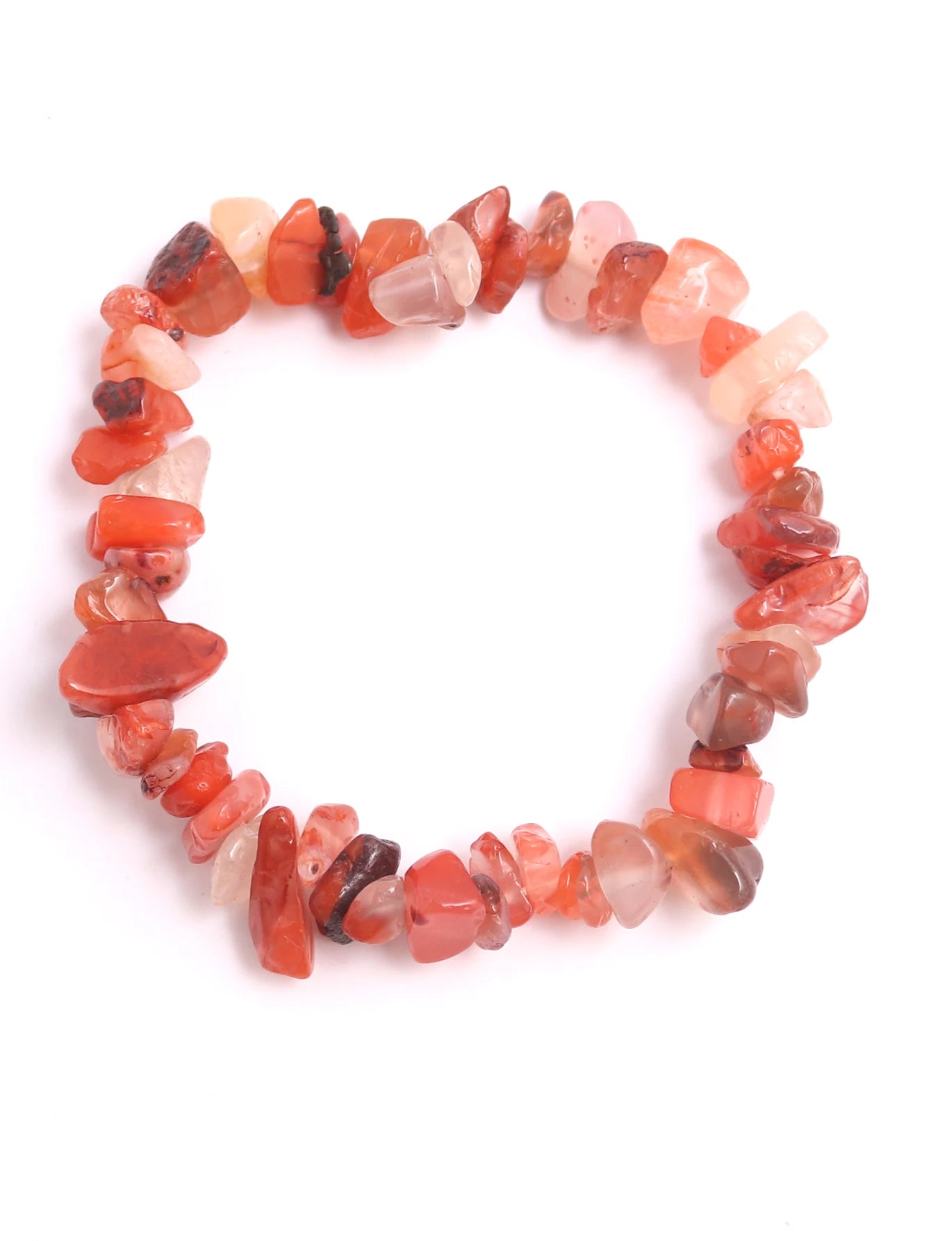 Carnelian Bracelet Set: Smooth & Chip Beads